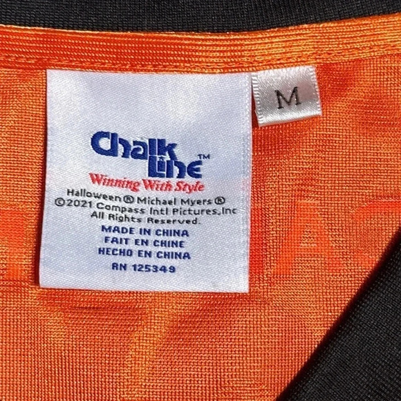 Halloween Movie Chalk Line Football Jersey Michael Myers Mens Medium - Picture 5 of 6